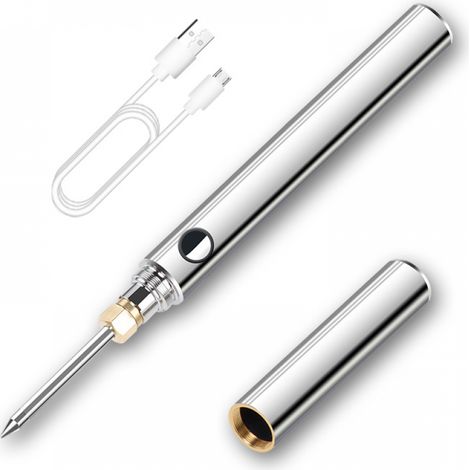 Fer à souder portable - 3 vitesses - Avec couvercle - Convient pour la réparation et la création - Argent (1/5)
