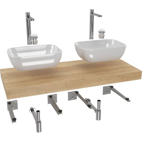 Naturel SAT-Badezimmerset mit Dolce 120x8x50 cm Halifax-Eiche KSETDO17