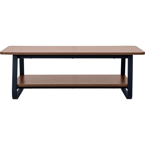 Rechteckiger Couchtisch in Walnussholzoptik und Metall L120 cm MICHA