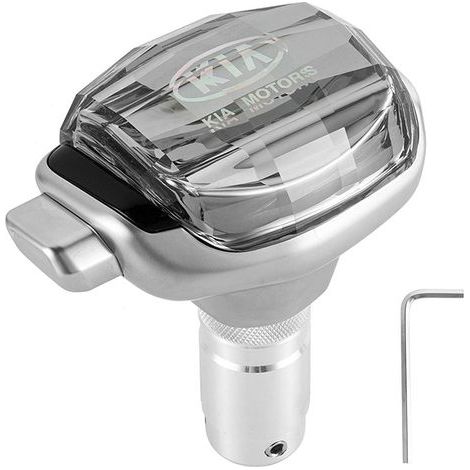 Crystal gear shift knob for Kia automatic cars, custom gear shift knob/lever modification accessory, silver crystal automatic gear shift knob (1/4)