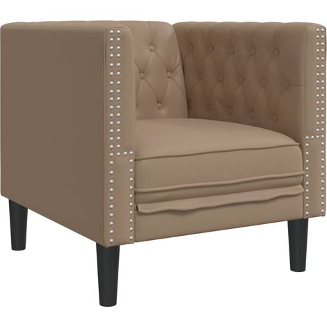 Fauteuil de Salon,Chaise,Fauteuil Chesterfield cappuccino similicuir CFW957438 (1/5)