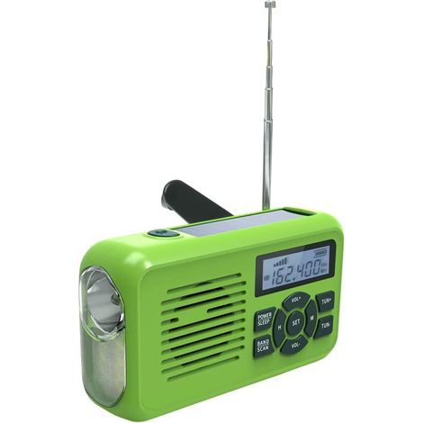 Radio numérique d'urgence à manivelle, lampe de poche, chargeur (1/5)
