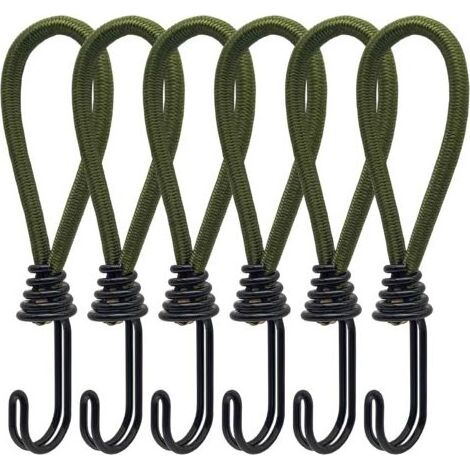 6pcs Tendeur en Caoutchouc avec Crochets en Spirale pour Tentes, bâches, bannières en PVC, Pavillons, Trampolines, Voile d'ombrage (1/5)