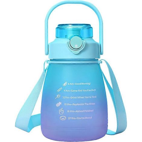 Bouilloire grande capacité de 1300 ml avec indicateur de niveau, idéale pour le sport, les activités de plein air, la salle de gym et les voyages. Portable et étanche, elle offre une gourde à gradient