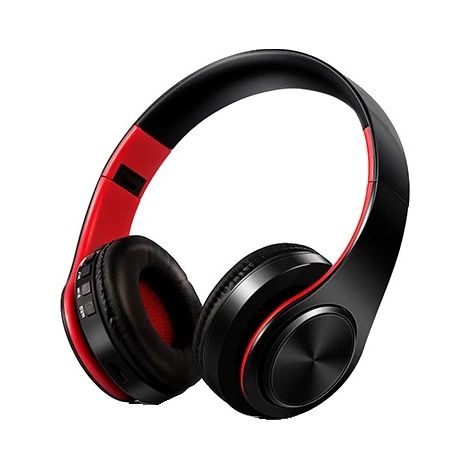 Auriculares, conectividad inalámbrica, batería de larga duración, negro/rojo (1/2)