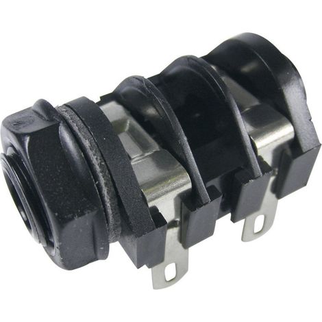 Cliff CL1160A Klinken-Steckverbinder 6.35 mm Buchse, Einbau horizontal Polzahl: 2 Mono Schwarz 1 St. (1/2)