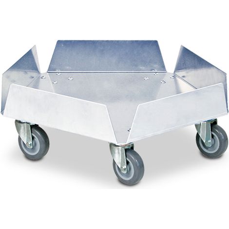BRB Rouleau pour tonnes jusqu'à Ø 420 mm, acier inoxydable/rouille, roues en polyuréthane, gris, charge maximale 250 kg (1/2)