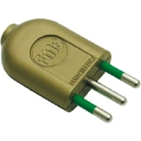 Enchufe fanton 2 clavijas+tierra estÁndar italiano 10a color oro 80017