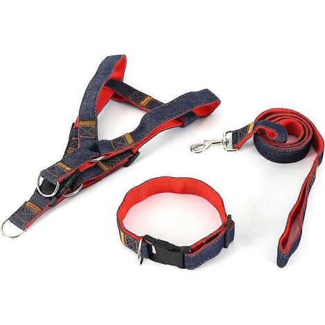 Cuerda de tracción para mascotas, cadena para perros, correa pectoral con collar para entrenamiento, juego de 3 piezas (1/5)