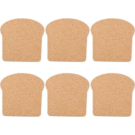 Dessous de Verre en Liège Forme Toast, Lot de 6 Sous-tasses pour Boissons Chaudes et Décoration de Table (1/5)