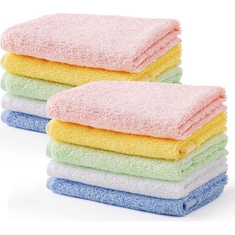 10 Pièces Serviettes de Bébé Serviettes de Main Fibre de Bambou Facial Lingettes 25 25 Cm Enfants Serviettes Multicolor Serviettes de bain Serviettes de cuisine-DOU