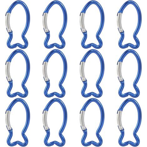 BUNTHAUS Lot de 12 mousquetons robustes en aluminium pour escalade de poisson Mousquetons à suspension rapide en acier Accessoire de randonnée pour l'escalade (1/5)