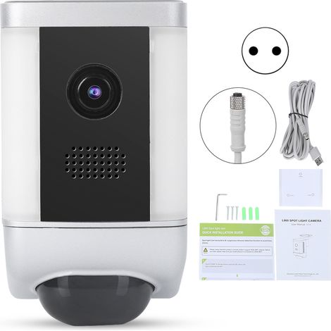 Caméra WiFi Freecam L860 1080P, projecteur avec vision nocturne, audio bidirectionnel, IP55, sécurité domestique, 100-240V (UE) (1/5)