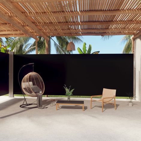 Auvent latéral rétractable Store Banne Auvent de jardin Noir 220x1000 cm 56487 (1/5)
