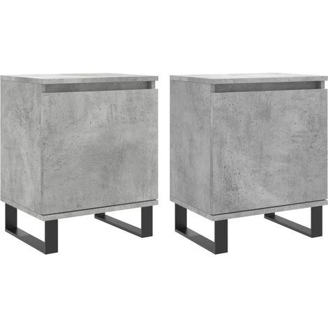 Maison Exclusive - Comodini 2 pz Grigio Cemento 40x30x50 cm in Legno Multistrato