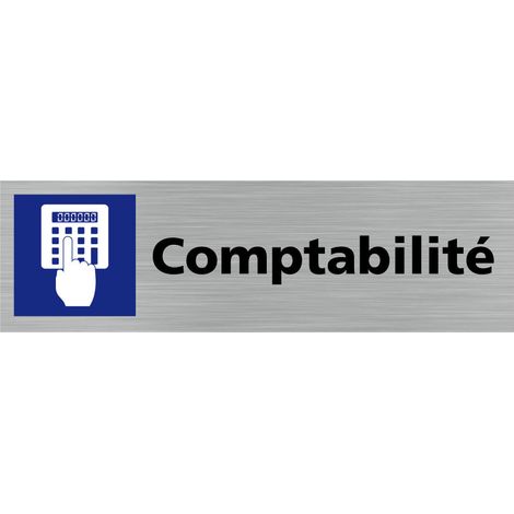 Pictogramme COMPTABILITE (Q0225).- Adhésif aspect aluminium brossé - (1/5)