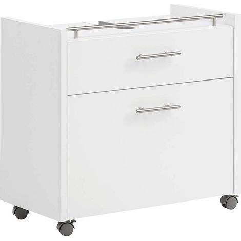 Schildmeyer Trient 147475 - Mobile base lavabo, materiale a base di legno, bianco opaco, 67 x 35 x 61,6 cm (1/5)