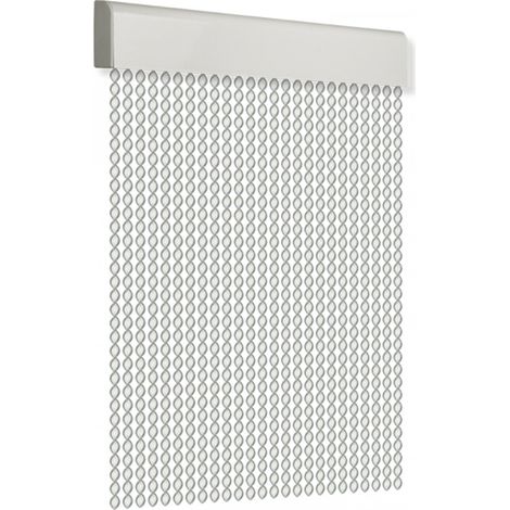 Türvorhang 120x210cm Spiralkordel Nr. 3 grau-weiss