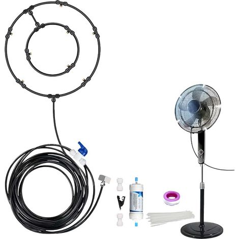 Kit de Brumisation pour Ventilateur Extérieur, Brumisateur Exterieur, Système de Refroidissement par Brumisation pour, Patio, Cour et Balcon (1/5)