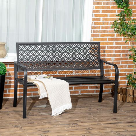 Sitzmöbel Bank ergonomisch Stahl 127 cm Schwarz HAVRYA (1/4)
