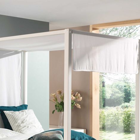 Voile pour lit à baldaquin Charlotte 140cm coton - blanc (1/4)