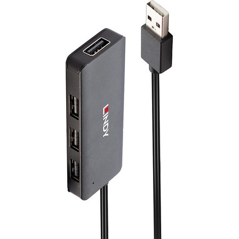 Lindy 42986 hub de interfaz USB 2.0 480 Mbit/s Negro (1/4)