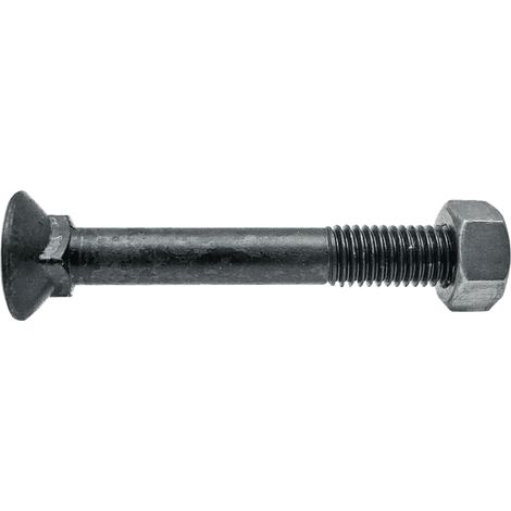 Boulon de charrue avec écrou, filetage M12, longueur 90 mm, classe 8.8 DIN 608, pour charrue 129088