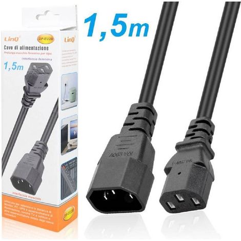 Linq - Cavo Alimentazione Prolunga Interfaccia Maschio A Femminile Per Ups 1.5mt Dp-eu2b - (1/4)