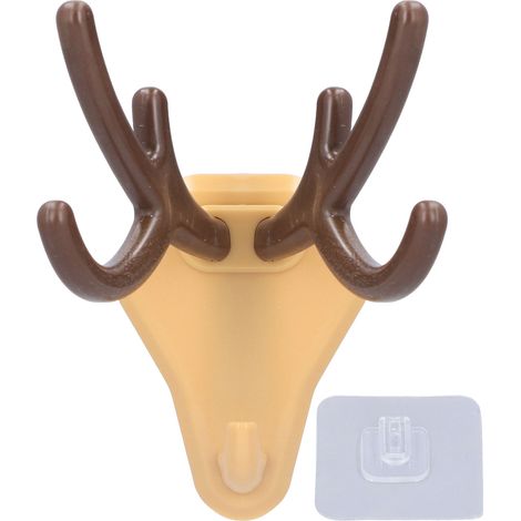 Crochet Mignon Multifonction en Forme de Bois de Cerf pour Bureau et Maison - Khaki (1/5)