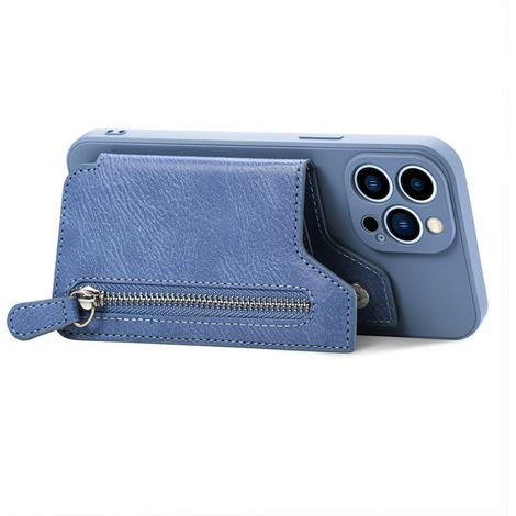 Étui de protection antichoc pour iPhone 14, en cuir façon lézard, protection élégante, avec support intégré, compatible avec Magsafe. (1/2)