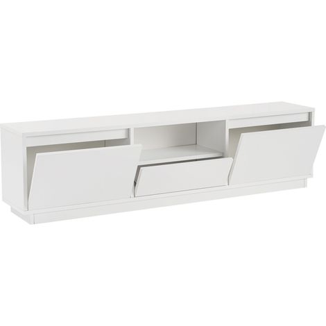 VIANA - Meuble TV 3 portes 1 niche blanc