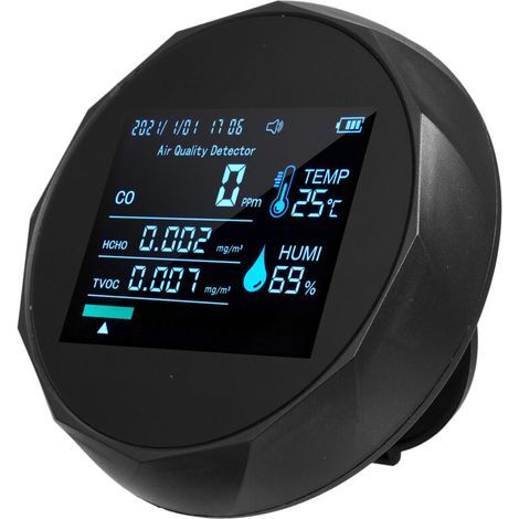 [JAMAIS UTILISÉ] Moniteur de qualité de l’air multifonction 6 en 1 2CO16TB, détecteur portable de formaldéhyde, testeur professionnel pour intérieur, analyseur CO, TVOC, HCHO, humidité, température, a (1/4)