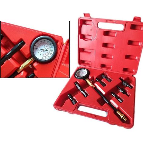 Kit De Test De Pression De Compression Pour Moteur à Essence Voiture Moto Manomètre 300 Psi (1/4)