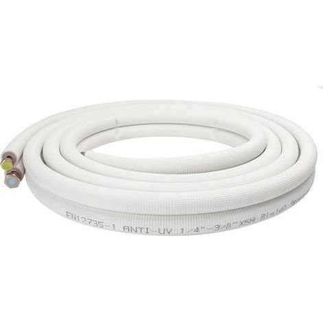 Sannover – Liaison frigorifique 1/4-3/8 pré-dudgeonnée – Tube cuivre isolé PE 3 mètres – Isolation ignifuge et anti-abrasion – Compatible tous fluides