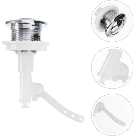 Repair kit for single-button flush valves in toilets – top-mounted double flush conversion kit with nut, universal toilet flush button and mechanism replacement.