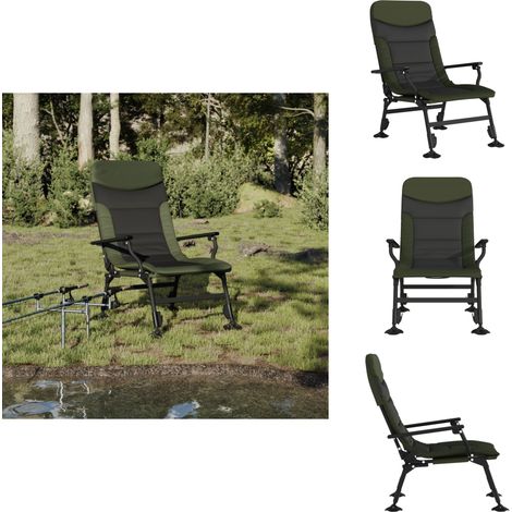 Chaise de pêche avec accoudoir pliable vert - Chaise De Pêche - Chaise Pliante - Mobilier De Jardin - Chaises De Jardin - Fauteuil De Jardin (1/5)