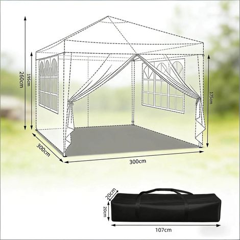 Gazebo de jardin, protection de toiture extérieure, pour terrasse, mariage, traiteur et événements (Gazebo uniquement) (1/5)