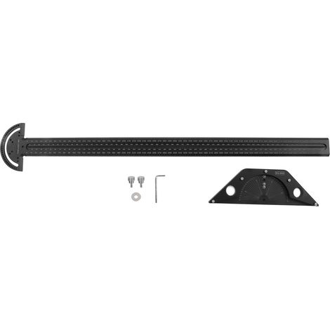 Règle de traçage pour menuiserie en alliage d'aluminium, forme en T, angle réglable de 0 à 70°, outil de marquage noir pour charpente (1/5)
