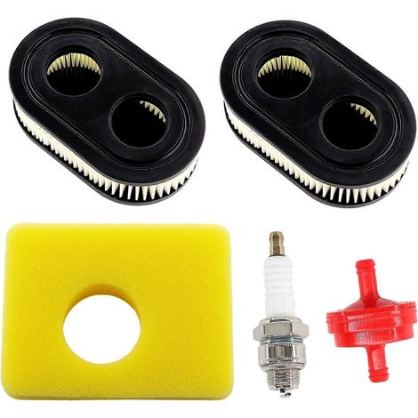 Kit d'entretien HURI pour filtre à air (4 pièces) pour tondeuse Toro (modèle [insérer le modèle], bougie d'allumage, filtre à air, pièces détachées pour tondeuse). (1/5)