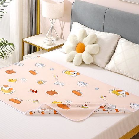 Wasserdichte Unterlage Hygieneunterlage / Baby Pipi Matte 100 x 150 cm, wasserdichtes TPU, Baumwolle & saugfähiger Samt, atmungsaktiv, doppelseit (1/5)