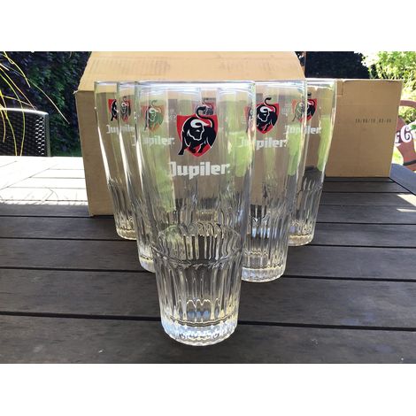Lot de 6 verres Jupiler - 50 cl - Grands verres à bière - Neufs