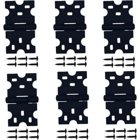 6 Pcs Charnières Noires, Les Charnières D'armoire avec des Vis Conviennent pour Petites Portes/Tiroirs/Fenêtres/Quincaillerie de Meubles de Maison (1/4)