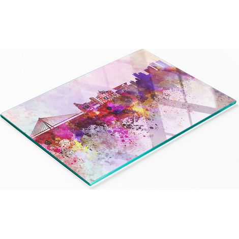 Planche décorative multifonctionnelle pour cuisine en verre trempé, Varsovie, 80 x 52 cm (1/5)