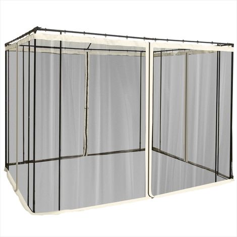 Tonnelle de jardin 3 x 3 m avec moustiquaires zippées noires (1/5)