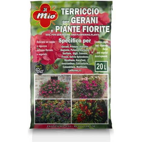 1PZ TERRICCIO PER GERANI E PIANTE FIORITE lt. 20