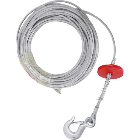 Câble de treuil 6 mm 30 m 17 637 lb (charge admissible) en acier universel anti-torsion pour grue et camion de dépannage (1/5)