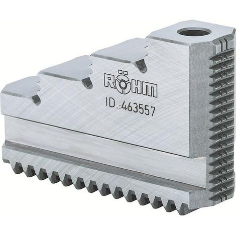 Röhm Mâchoires réversibles monobloc, taille 400, jeu de 3 mâchoires, trempées, denture droite - 463559 (1/4)