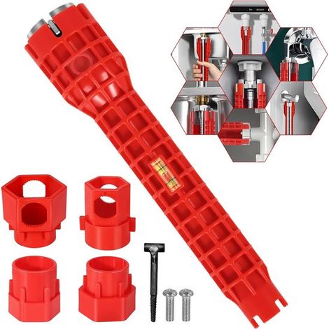 Llave multifuncional para lavabo - Instalador de grifos - Extractor de tuercas de fregadero (1/5)