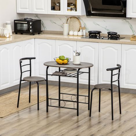 tavolo pranzo 80x53 con 2 sedie ripiano salvaspazio OKMYHOME (1/3)