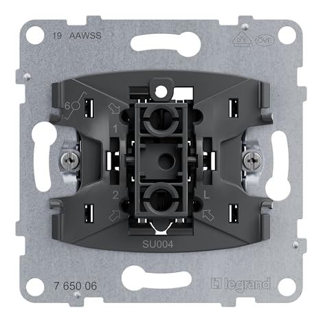 LEGRAND, SEANO 764526 INSERT D'INTERRUPTEUR VA-ET-VIENT, BORNES ENFICHABLES, FONCTION D'ÉCLAIRAGE LED REMPLAÇABLE (NUMÉRO D'ARTI